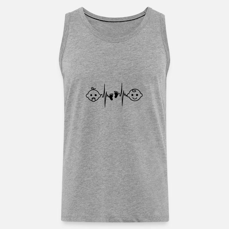 Baby Mädchen oder Junge - Männer Premium Bio Tank Top - Grau meliert