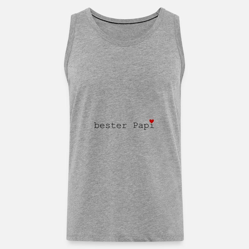 Bester Papi - Männer Premium Bio Tank Top - Grau meliert