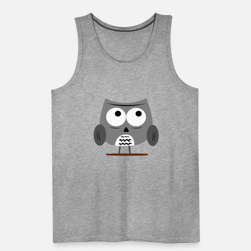 Eule - Coole Eulen - Grumpy Owl - Grau Männer Premium Bio Tank Top