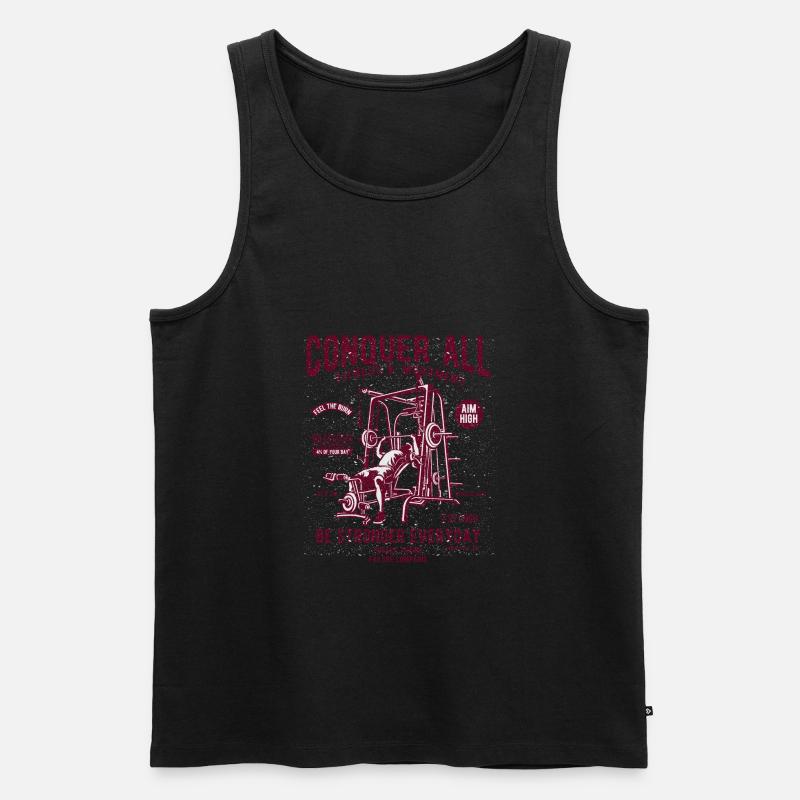 Conquer All - Männer Premium Bio Tank Top - Grau meliert