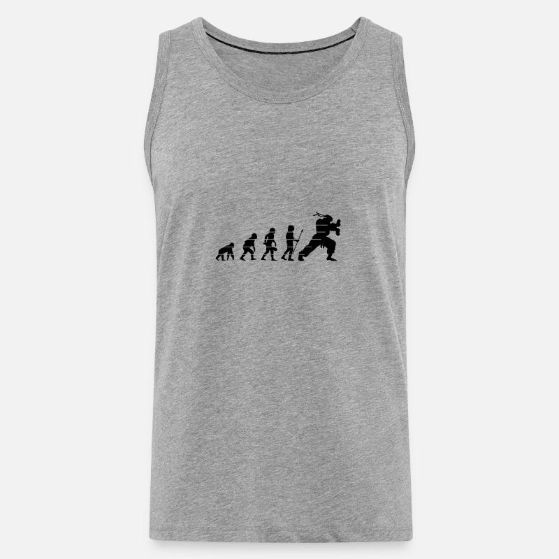 menschliche Evolution oder Hadouk - Männer Premium Bio Tank Top - Grau meliert