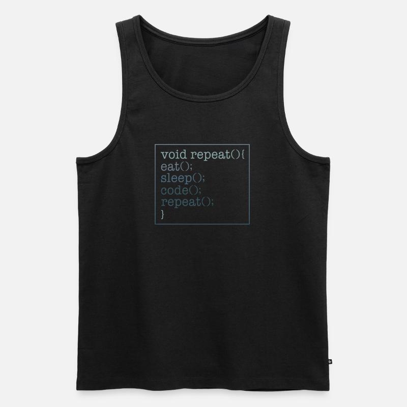Programmierer-Shirt, Void Repeat Eat Sleep Code Männer Premium Bio Tank Top