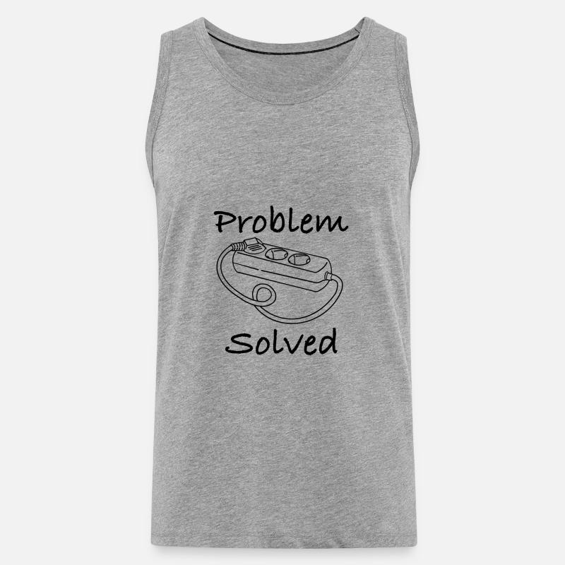 Problem Solved - Männer Premium Bio Tank Top - Grau meliert