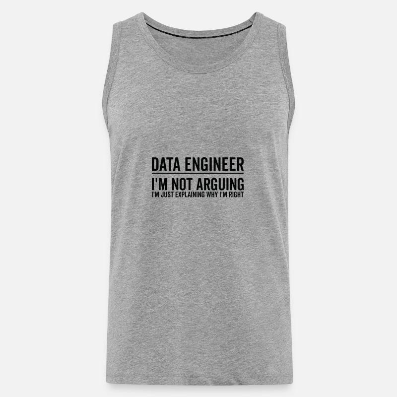 Just Explaining - Data Engineer - Men's Premium Organic Tank Top - heather grey
