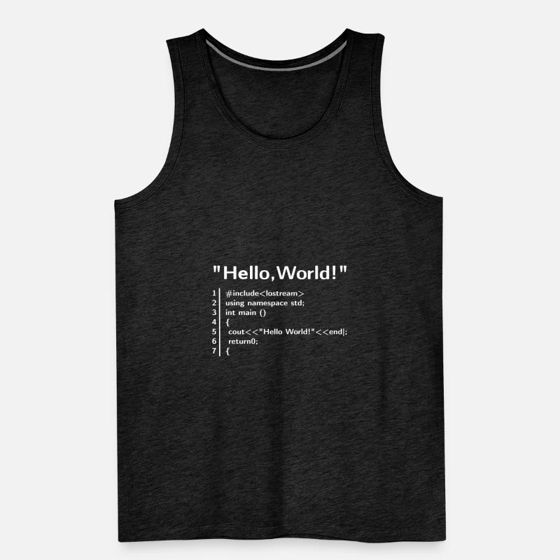 Hello Welt Programm - Programmierer T-Shirt Männer Premium Bio Tank Top