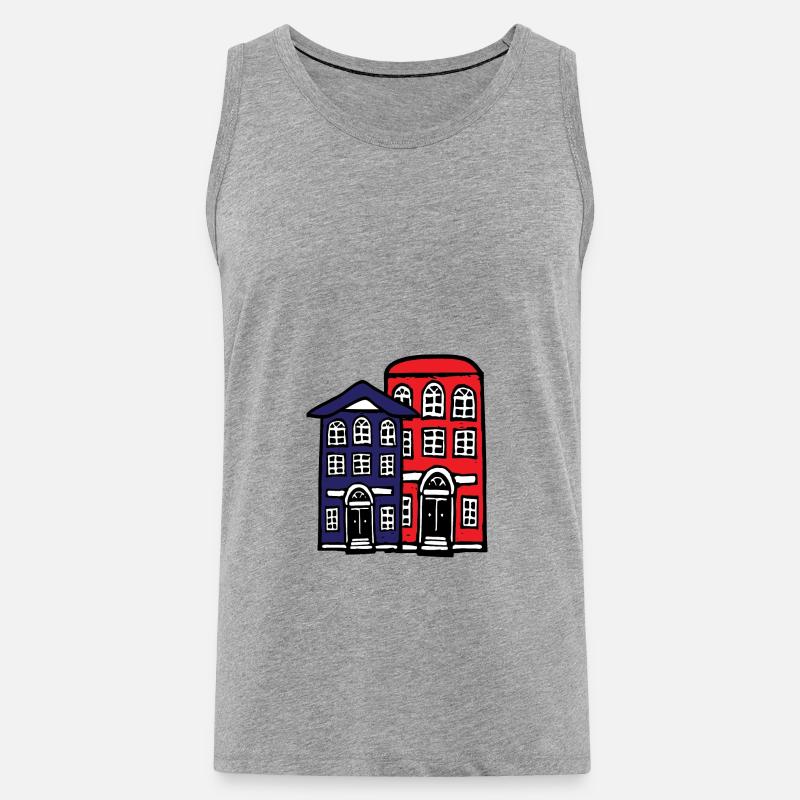 budynek - Ekologiczny tank top męski Premium - szary melanż