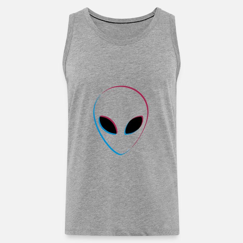 3D effect alien - Men's Premium Organic Tank Top - heather grey