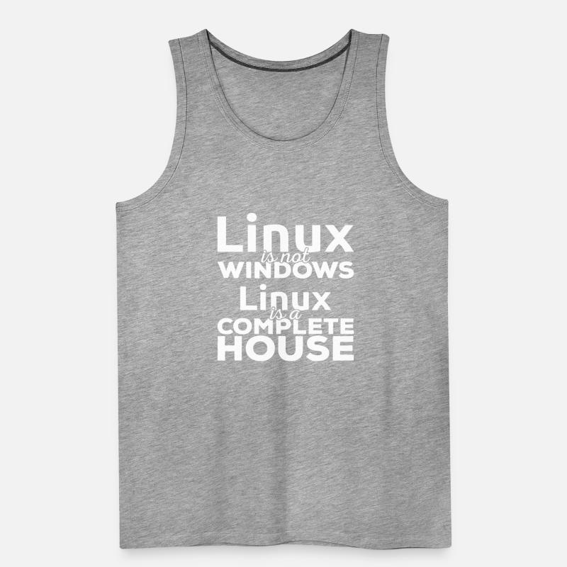 Linux non è Windows! Linux è una casa completa! Canottiera ecologica premium da uomo