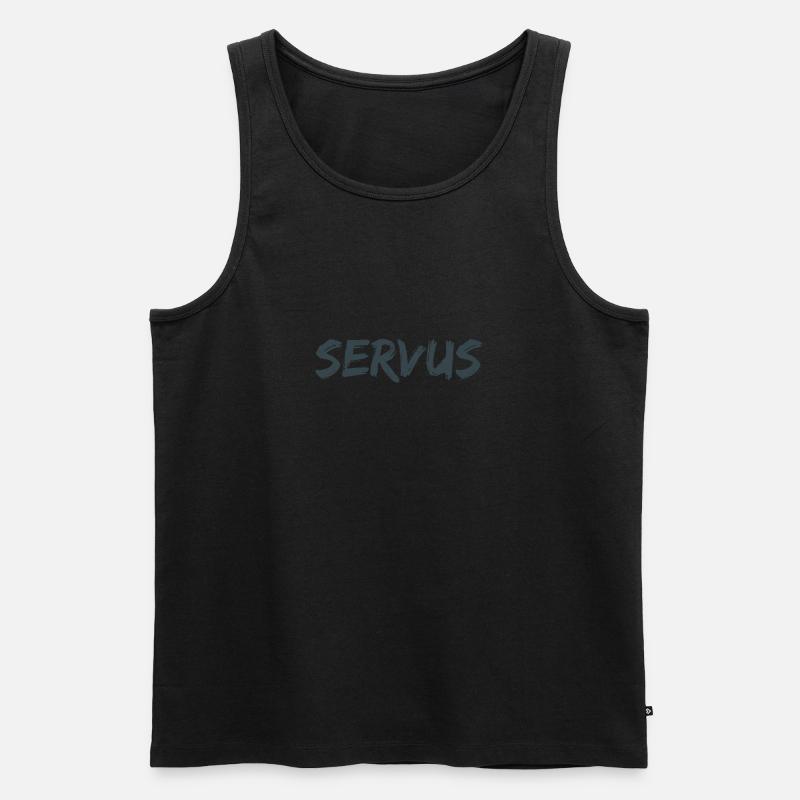 Servus! - Männer Premium Bio Tank Top - Grau meliert