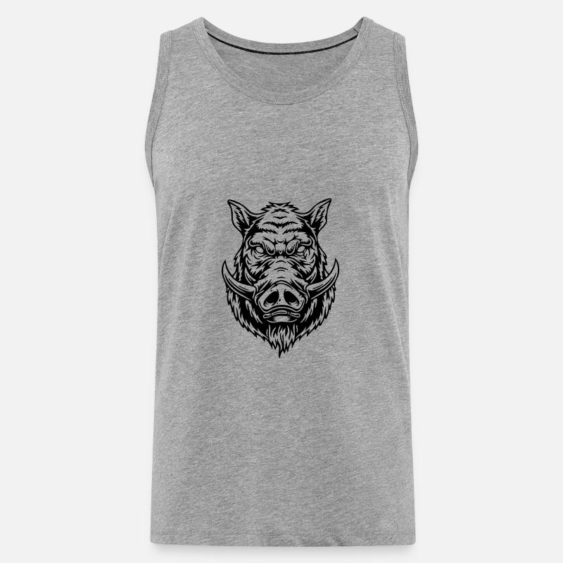 Dzik - Ekologiczny tank top męski Premium - szary melanż