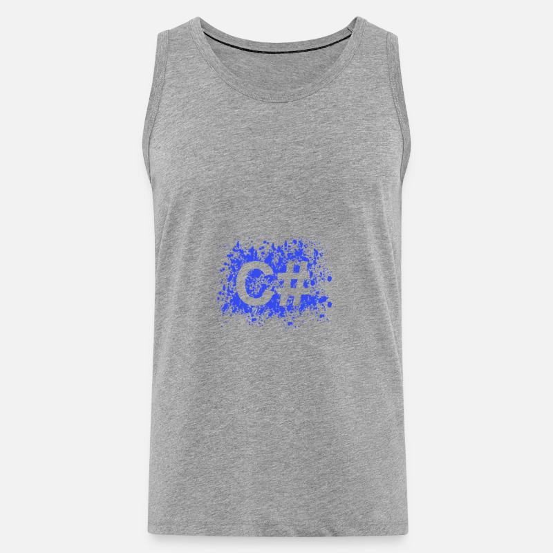 C # programmer software developer shirt - Men's Premium Organic Tank Top - heather grey