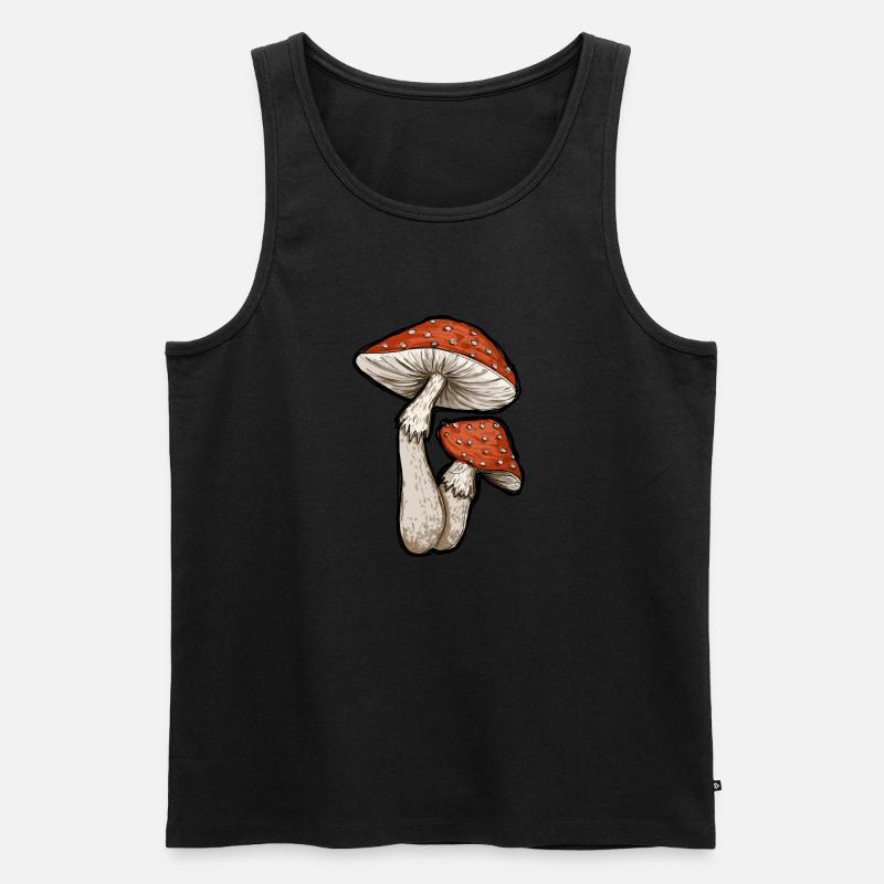 Toadstools Illustration - Men's Premium Organic Tank Top - heather grey