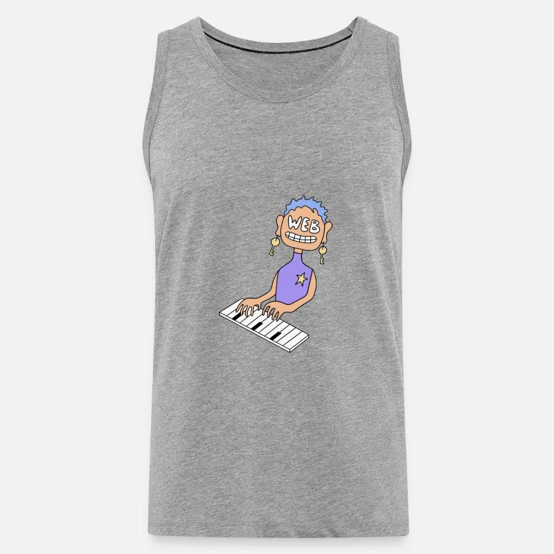 Defacement - Hacker - Coder - Men's Premium Organic Tank Top - heather grey