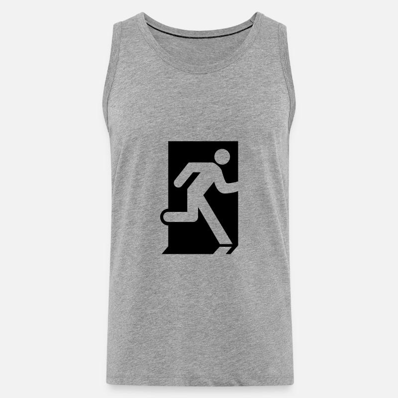 Emergency Exit - Männer Premium Bio Tank Top - Grau meliert