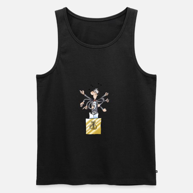 Dirigent - Männer Premium Bio Tank Top - Grau meliert
