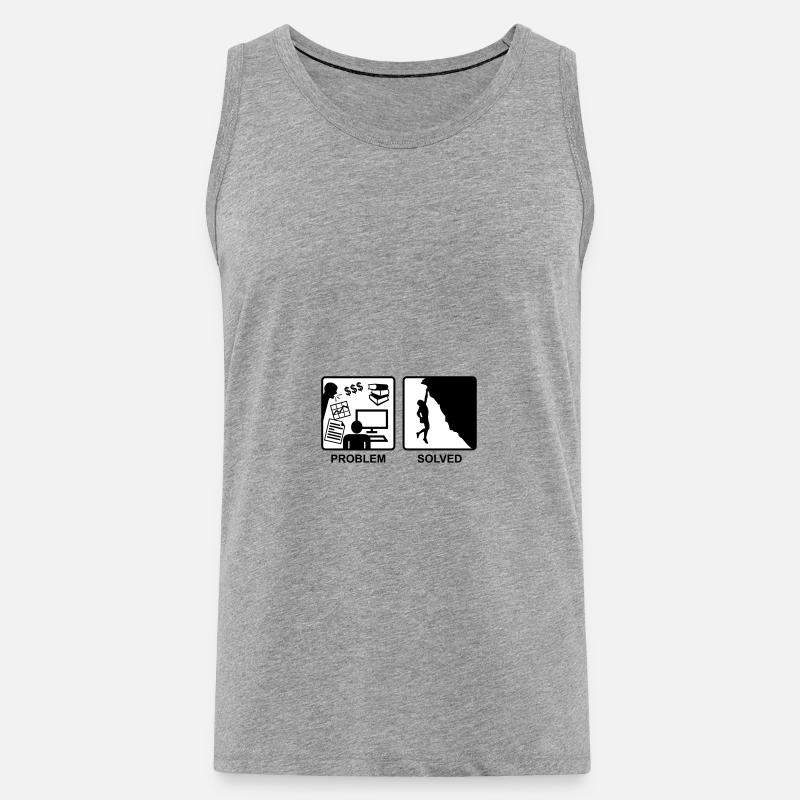 Climbing solves problems - Men's Premium Organic Tank Top - heather grey