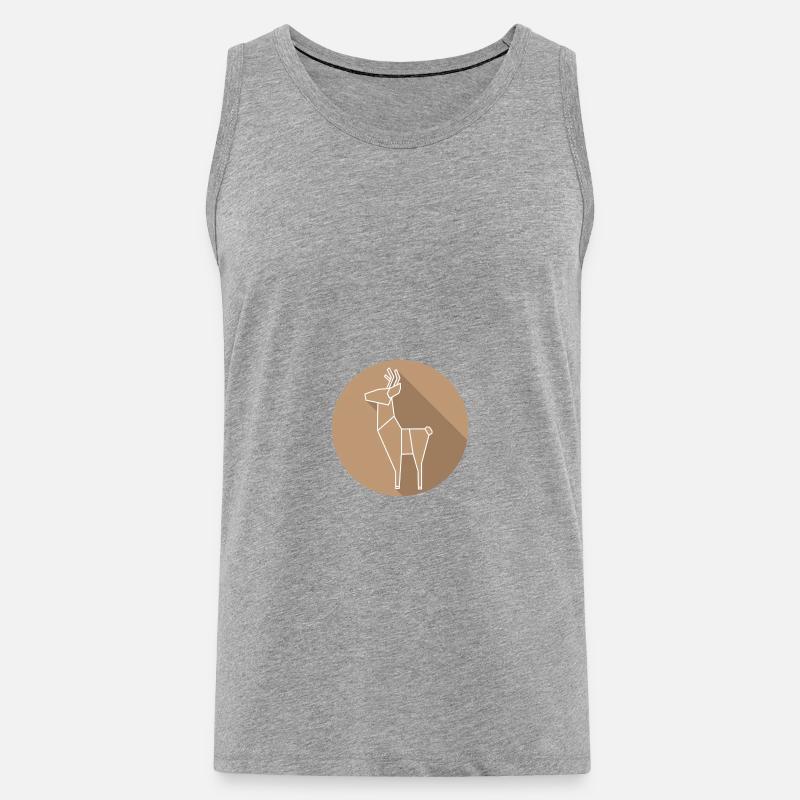 hirsch - Männer Premium Bio Tank Top - Grau meliert