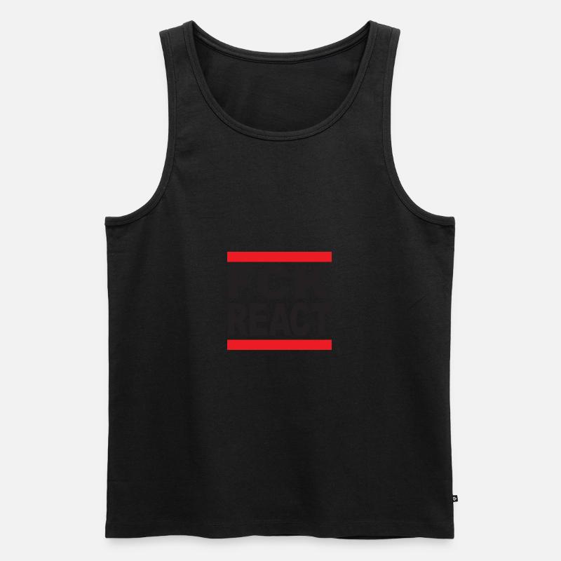FCK REACT - Männer Premium Bio Tank Top - Grau meliert