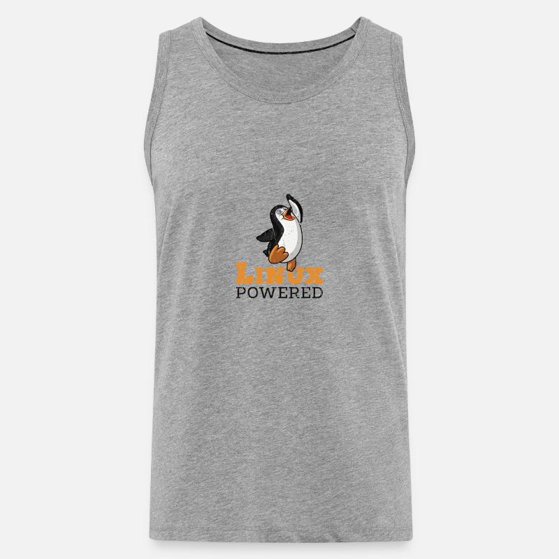 Linux Powered - linux - Débardeur bio Premium Homme - gris chiné