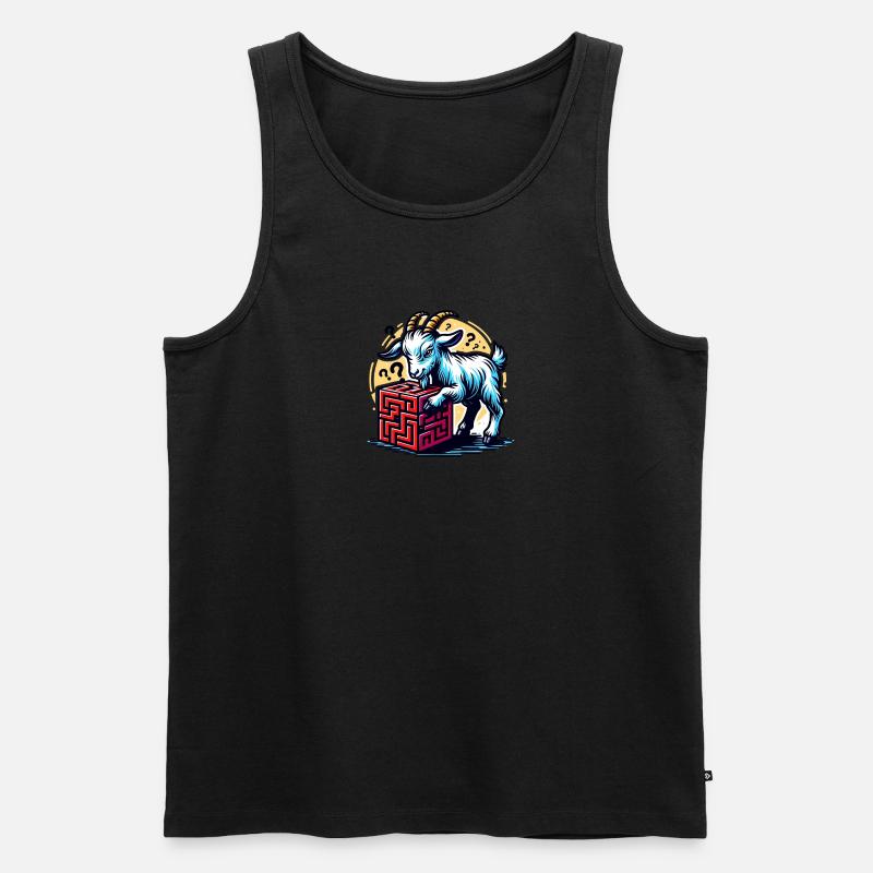 Cool goats solves puzzles Men's Premium Organic Tank Top