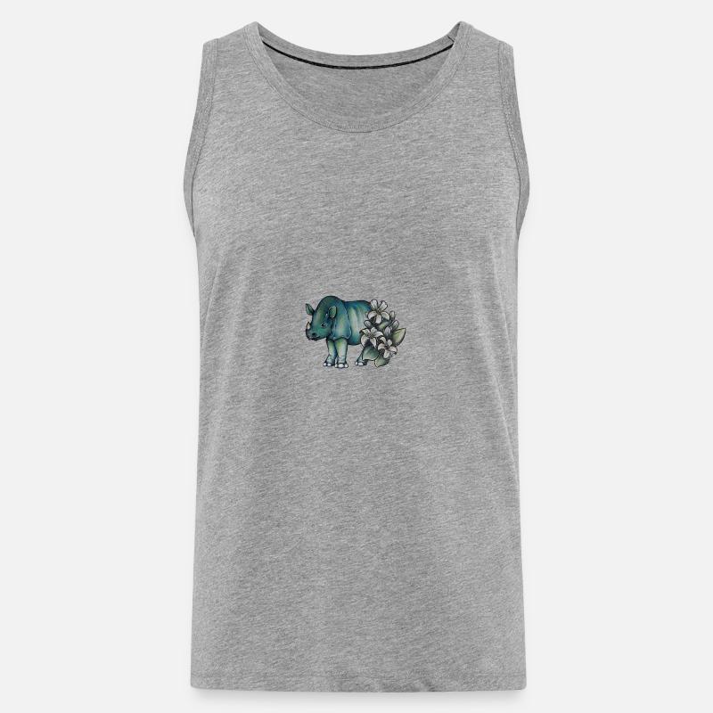 Java-Nashorn - Männer Premium Bio Tank Top - Grau meliert