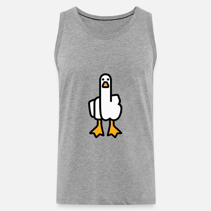 Statement Gans - Männer Premium Bio Tank Top - Grau meliert