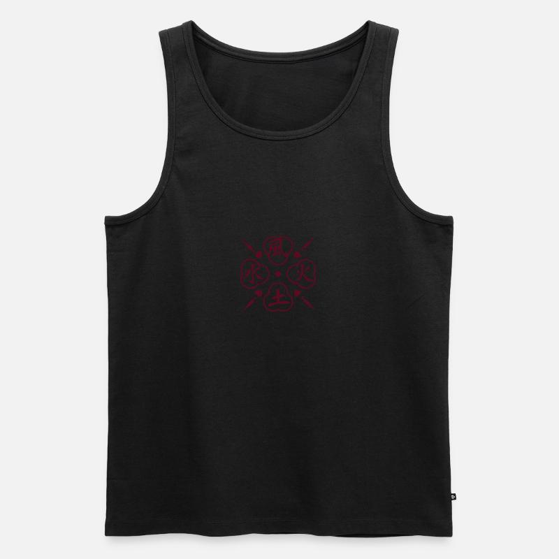 Vier Elemente / 4 elements (1c) - Men's Premium Organic Tank Top - heather grey