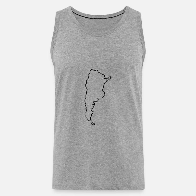 Argentina Outline - Men's Premium Organic Tank Top - heather grey