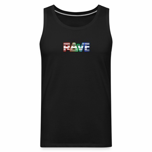 Rave Neon Rainbow Psy Text Techno Family - Männer Premium Tank Top
