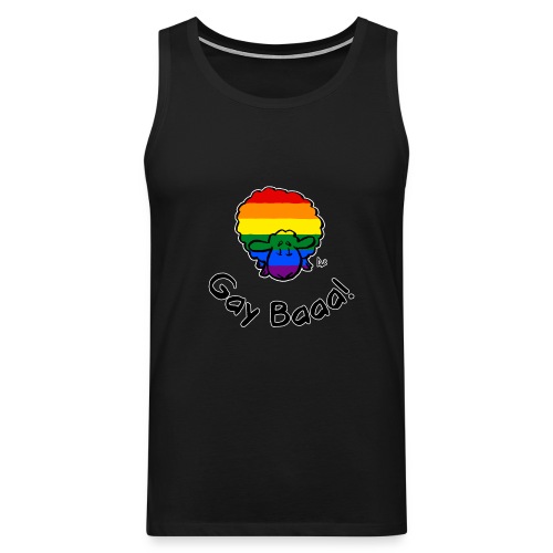 Gay Baaa! Rainbow Pride Sheep (musta painos) - Miesten premium hihaton paita