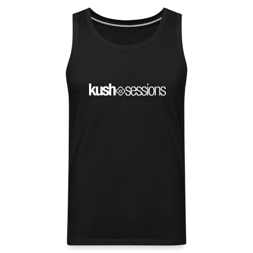 KushSessions (white logo) - Mannen Premium tank top