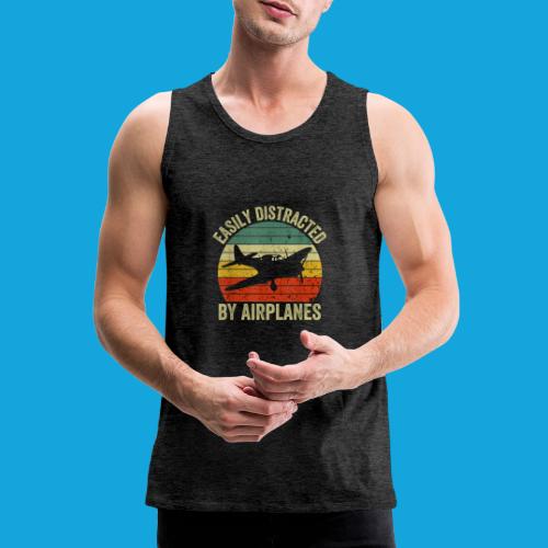 Easily Distracted by Airplanes - Männer Premium Tank Top