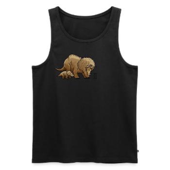 Triceratops with child - Men's Premium Organic Tank Top - black - Front - AI Model Male 178 light (178cm)