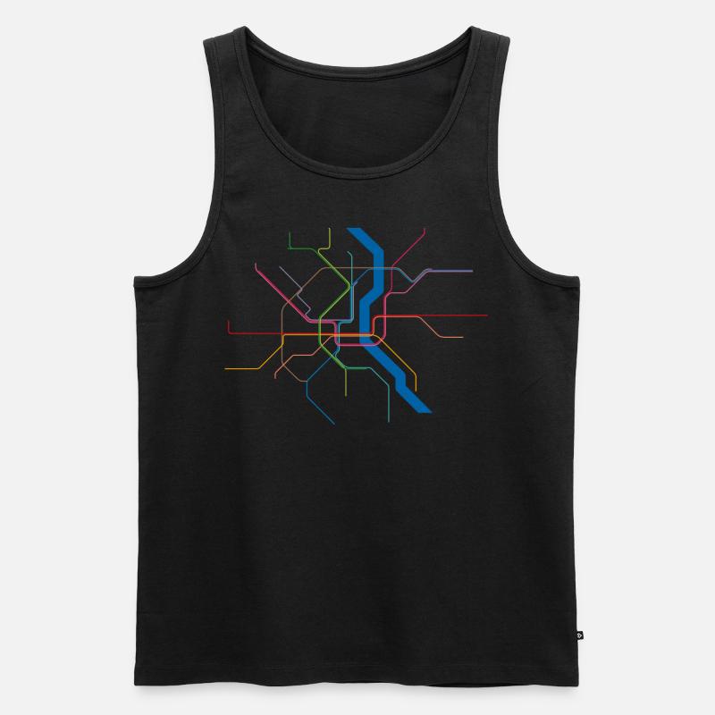 Subway Cologne (dunkel) - Männer Premium Bio Tank Top - Schwarz