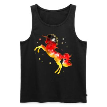 Unicorn Germany Flag Colors Flag Football - Men's Premium Organic Tank Top - black - Front - Michal (187cm)