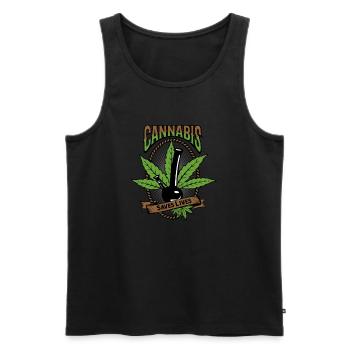 Cannabis Medical Herb IV - Men's Premium Organic Tank Top - black - Front - AI Model Male 178 light (178cm)