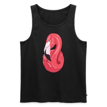 Flamingo Summer / Summer / Sun - Men's Premium Organic Tank Top - black - Front - AI Model Male 178 light (178cm)
