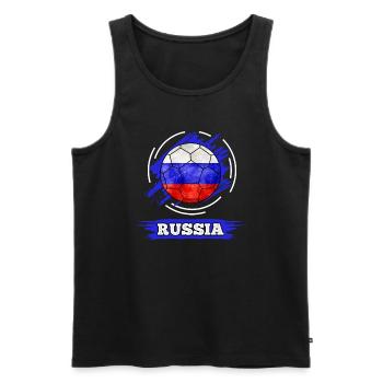 Drapeau du pays de football Russie - Débardeur bio Premium Homme - noir - Devant - Michal (187cm)