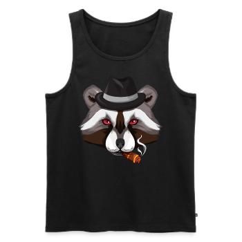 Mafia Waschbär - Männer Premium Bio Tank Top - Schwarz - Vorne - AI Model Male 178 light (178cm)