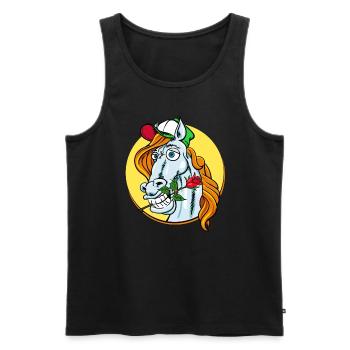 Romeo Lover Horse (Pferd) - Männer Premium Bio Tank Top - Schwarz - Vorne - AI Model Male 178 light (178cm)