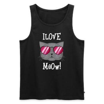 J'aime les chatons - Débardeur bio Premium Homme - noir - Devant - Michal (187cm)
