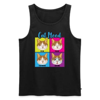 Funny Cat Moods - Men's Premium Organic Tank Top - black - Front - AI Model Male 178 light (178cm)
