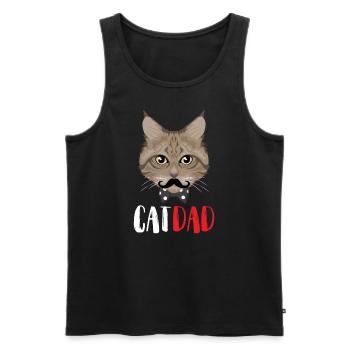 Stolzer Katzen Papa - Männer Premium Bio Tank Top - Schwarz - Vorne - Michal (187cm)