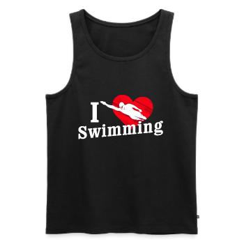 Ich liebe Schwimmen - Männer Premium Bio Tank Top - Schwarz - Vorne - AI Model Male 178 light (178cm)