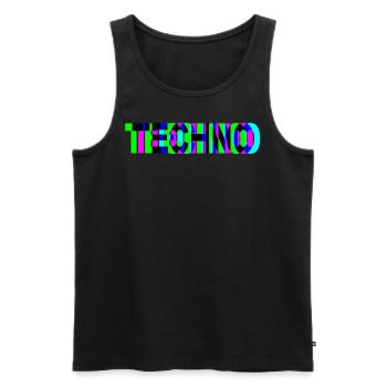 TECHNO DJ Raver EDM Rave Party gift - Men's Premium Organic Tank Top - black - Front - AI Model Male 178 light (178cm)