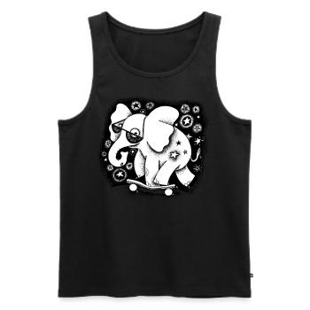 Elefant (trying to be cool) - Männer Premium Bio Tank Top - Schwarz - Vorne - Michal (187cm)