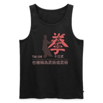 Tai Chi chinese style aka Wushu Martial Arts - Men's Premium Organic Tank Top - black - Front - Michal (187cm)