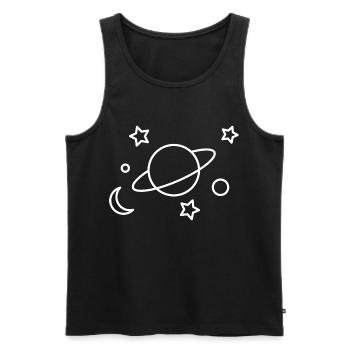 Planète Lune étoiles cadeau astronomie espace - Débardeur bio Premium Homme - noir - Devant - Michal (187cm)