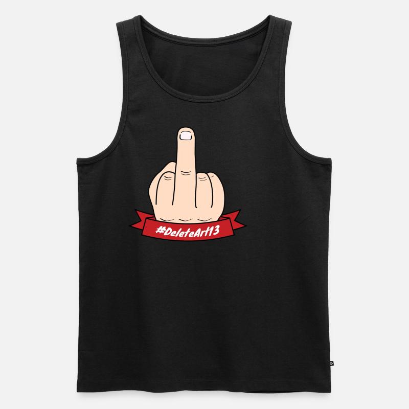 Delete Article 13 - Mittelfinger - #Art13 - Männer Premium Bio Tank Top - undefined
