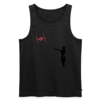 Fille avec ballon - Débardeur bio Premium Homme - noir - Devant - AI Model Male 178 light (178cm)